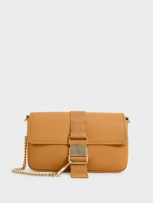 Geanta De Umar Charles & Keith Aspen Metallic Belt Cu Catarama Portocalii | 632GLZCNI