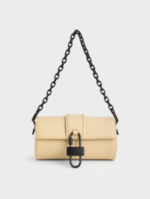 Geanta De Umar Charles & Keith Balta Chain-Link Belted Bej | 369KDTJVH