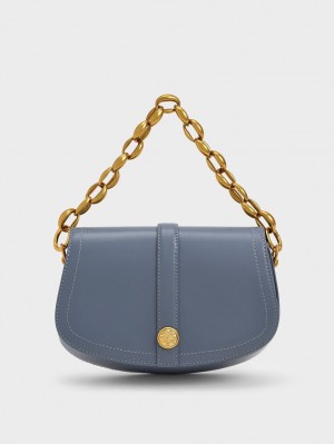 Geanta De Umar Charles & Keith Blair Chain Handle Albastri | 530YAJVMX