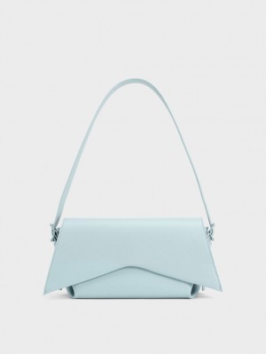 Geanta De Umar Charles & Keith Boaz Geometric Front Flap Albastri | 206RLVJFA