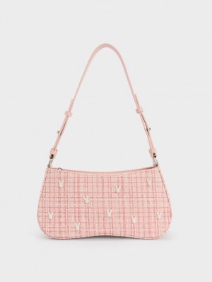 Geanta De Umar Charles & Keith Bunny Tweed Roz | 950NLTACX