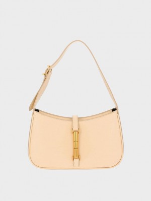 Geanta De Umar Charles & Keith Cesia Metallic Accent Bej | 062UOFNIL