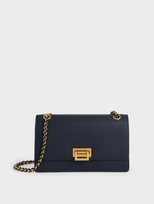 Geanta De Umar Charles & Keith Chain Bleumarin | 504YHKFGE