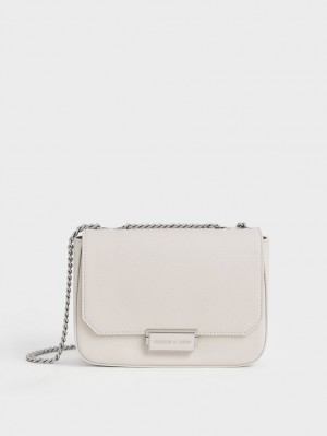 Geanta De Umar Charles & Keith Chain Curea Gri Deschis | 841IFPCOA