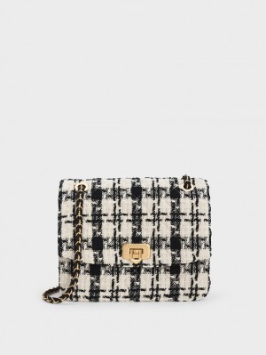 Geanta De Umar Charles & Keith Cressida Tweed Chain Curea Colorati | 049WFPLCE