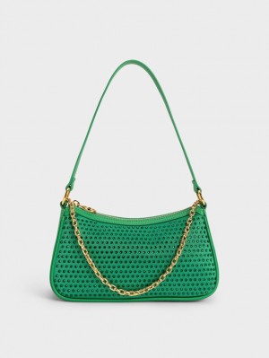 Geanta De Umar Charles & Keith Crystal-Embellished Satin Verzi | 815MQCUTS