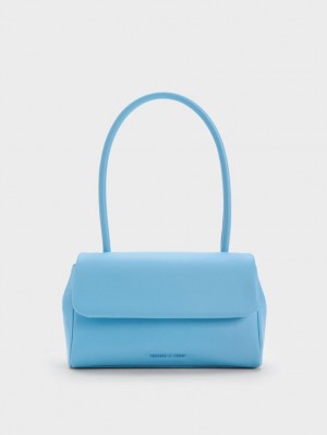 Geanta De Umar Charles & Keith Curved Handle Albastri | 410UBMFKV
