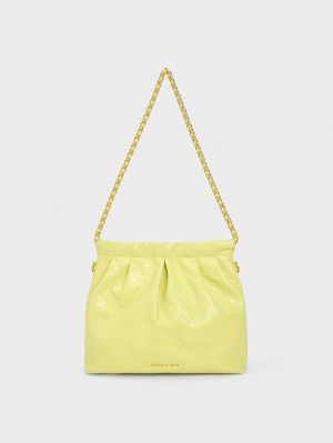 Geanta De Umar Charles & Keith Duo Chain Handle Galbeni | 972XQMKEN