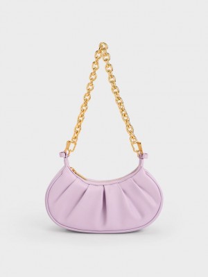 Geanta De Umar Charles & Keith Duo Ruched Violet | 359TFIQYX