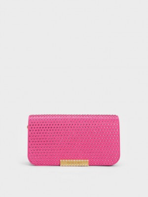 Geanta De Umar Charles & Keith Embellished Chain Curea Fucsie | 453PZNCHL