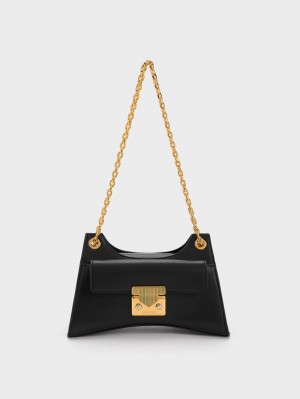 Geanta De Umar Charles & Keith Eudora Sculptural Negrii | 729OSXTEZ