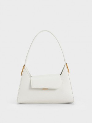 Geanta De Umar Charles & Keith Front Flap Trapeze Albi | 157ERQKDH