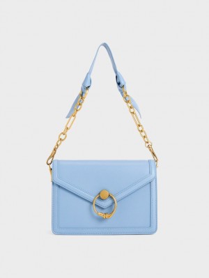 Geanta De Umar Charles & Keith Joelle Envelope Albastri Deschis | 205NIGFTQ