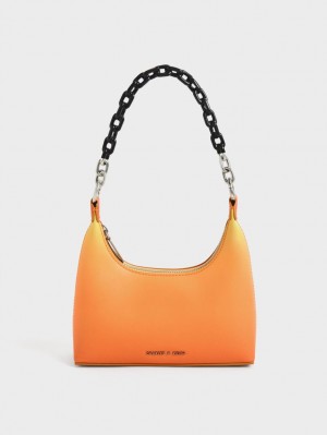 Geanta De Umar Charles & Keith Koi Chain Handle Portocalii | 739KMLDGY