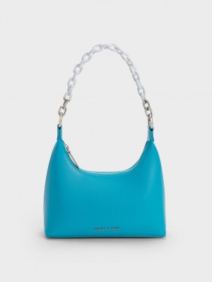 Geanta De Umar Charles & Keith Koi Chain Handle Albastri | 649WCLRXS