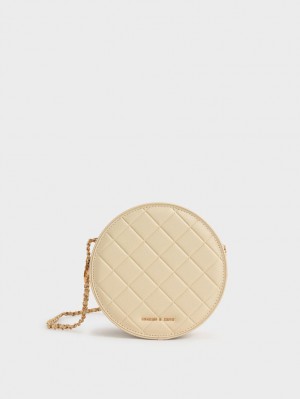 Geanta De Umar Charles & Keith Kwan Matlasat Circle Bej | 703WURGDE