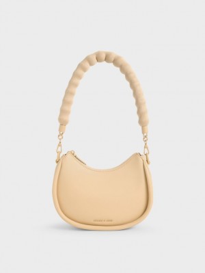 Geanta De Umar Charles & Keith Lana Curved Bej | 832FOVBEI