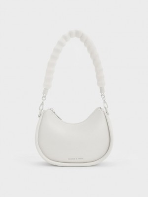 Geanta De Umar Charles & Keith Lana Curved Albi | 453WNTPQI