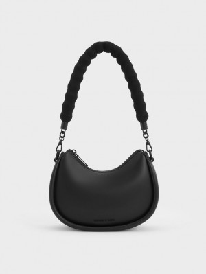 Geanta De Umar Charles & Keith Lana Curved Negrii | 961GJPZIH