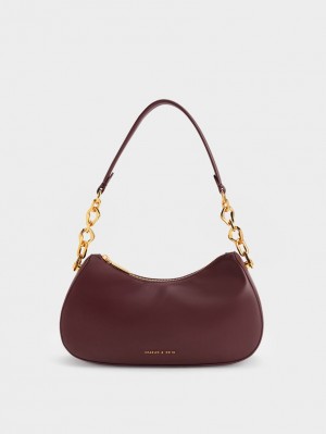 Geanta De Umar Charles & Keith Moira Sculptural Ciocolata Inchis | 812LRCQZY