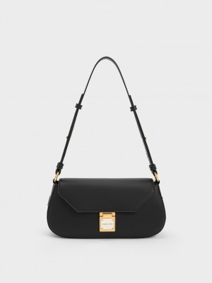 Geanta De Umar Charles & Keith Oona Curved Negrii | 805CJRVNZ