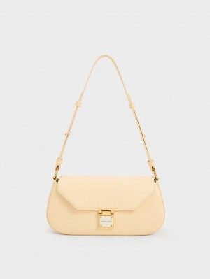 Geanta De Umar Charles & Keith Oona Curved Bej | 058MIKELH