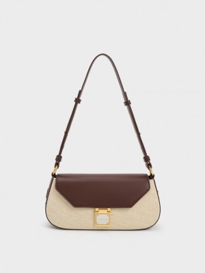 Geanta De Umar Charles & Keith Oona Panza Curved Maro Inchis | 279VURCTM