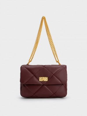 Geanta De Umar Charles & Keith Paffuto Large Căptușită Ciocolata Inchis | 937TJWLVC
