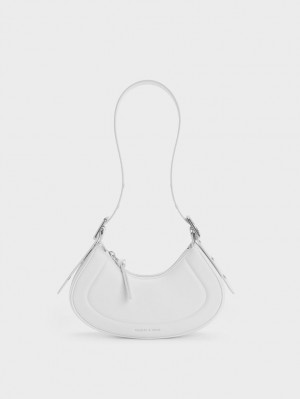 Geanta De Umar Charles & Keith Petra Curved Albi | 765CMYOLT