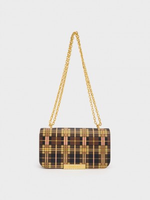 Geanta De Umar Charles & Keith Printed Piele Chain Curea Colorati | 310KCGLQV