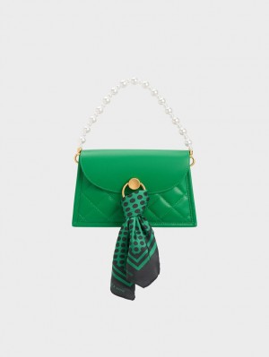 Geanta De Umar Charles & Keith Roza Beaded Handle Scarf Verzi | 480CAVEMK