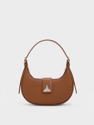 Geanta De Umar Charles & Keith Trice Metallic Accent Belted Maro | 270OUCVZL