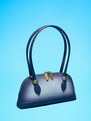 Geanta De Umar Charles & Keith Trudy Ombre Elongated Handle Bleumarin | 825QOARHB