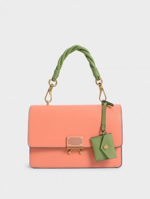 Geanta De Umar Charles & Keith Twisty Portocalii | 184HKUZWJ