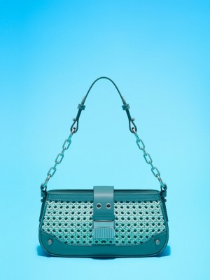 Geanta De Umar Charles & Keith Winslet Woven Belted Turcoaz | 524RVALOZ