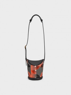 Geanta Galeata Charles & Keith Aurea Printed Tricotate Portocalii | 592XGNQFE