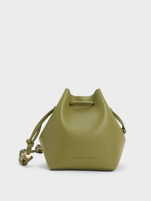 Geanta Galeata Charles & Keith Cube Knotted Masline Verzi | 817RBILVU