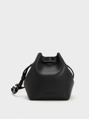 Geanta Galeata Charles & Keith Cube Knotted Negrii | 517VUYFKM
