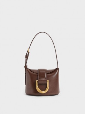 Geanta Galeata Charles & Keith Gabine Ciocolata | 384QHWOAP
