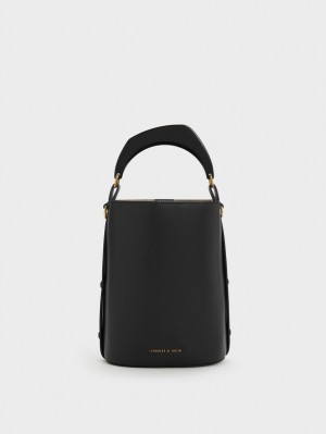 Geanta Galeata Charles & Keith Marlin Acrylic Handle Negrii | 015MEIUWS