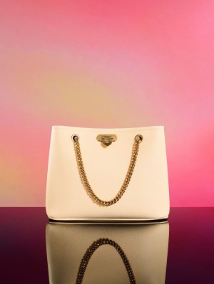 Geanta Tote Charles & Keith Alcott Bej | 094QTXEUM