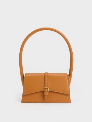 Geanta Tote Charles & Keith Annelise Belted Trapeze Portocalii | 578BSDKMI