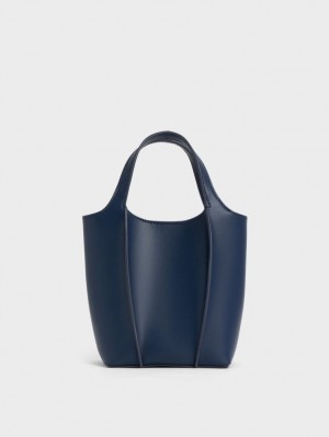 Geanta Tote Charles & Keith Arlys Bleumarin | 730JLUFOD