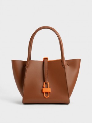 Geanta Tote Charles & Keith Balta Belted Maro | 815OUYWFK