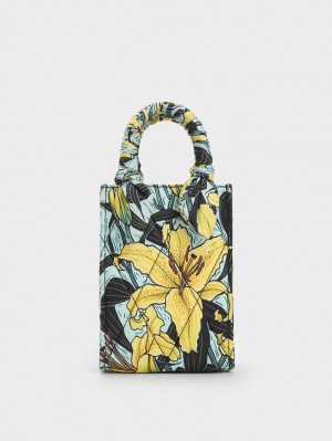Geanta Tote Charles & Keith Botanical Print Fabric Colorati | 640BDQGFH