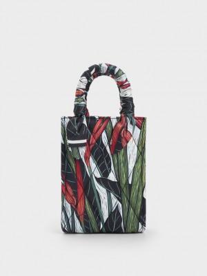 Geanta Tote Charles & Keith Botanical Print Fabric Colorati | 937DIGYVB