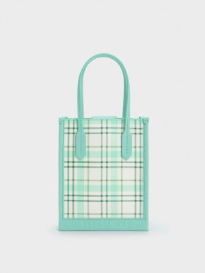 Geanta Tote Charles & Keith Checkered Geometric Colorati | 160KYUZAL