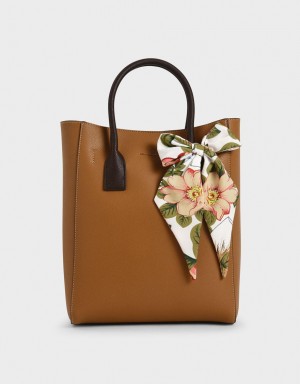 Geanta Tote Charles & Keith Chiffon Scarf Maro | 240UHOAQE