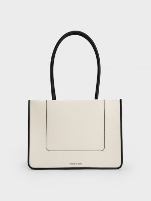 Geanta Tote Charles & Keith Daylla Albi | 150FQRNBI