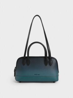 Geanta Tote Charles & Keith Harmonee Four Handle Verzi | 756OVYPXI